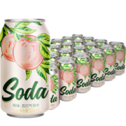 名仁苏打汽水0糖0脂0卡桃味气泡水饮料330ml×24罐整箱装
