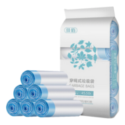佳佰 垃圾袋 抽绳垃圾袋90只 自动收口 中号45*50cm 加厚垃圾袋 颜色随机发货