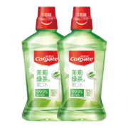 高露洁（Colgate）贝齿清新茶健漱口水500ml×2 预防蛀牙减少细菌清新口气无酒精