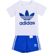 Adidas阿迪达斯官网童装0-3岁婴童套装夏三叶草纯棉T恤运动短裤两件套 GD2626 104码 建议身高105左右
