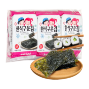 Zek韩国进口 经典原味海苔紫菜包饭寿司即食烤海苔 儿童零食5g*3包
