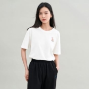 INMAN 茵曼 女士纯棉圆领短袖 C1832TX25002BS