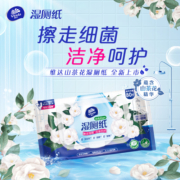 维达山茶花湿厕纸家庭装80片6包厕所家用卫生擦屁股私处湿纸巾