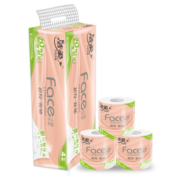 洁柔卷纸Face4层加厚立体印花有芯卷筒纸厕纸擦手纸巾卫生纸家庭装 4层120g*20卷