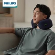 PLUS会员：PHILIPS 飞利浦 颈部按摩器 PPM3701N 蓝色