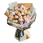 领香 鲜花速递33朵香槟玫瑰花束送老婆女友生日礼物同城配送 33朵香槟玫瑰—女神款