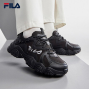 FILA 斐乐官方女鞋复古运动鞋2023春季新款猫爪鞋4代休闲鞋老爹鞋 黑-BK 37.5