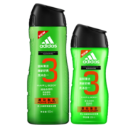 阿迪达斯 （adidas）香波沐浴露套装源动激活400ml+250ml)水润保湿 深度清洁去角质