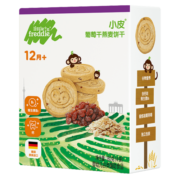 小皮（Little Freddie）全谷物燕麦葡萄干饼干宝宝零食磨牙饼干无添加糖盐80g*1盒