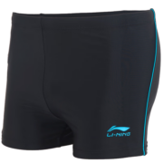 李宁 LI-NING 泳裤男士专业抗氯平角速干不贴身温泉度假游泳裤 LSSN627-2黑/蓝 XL