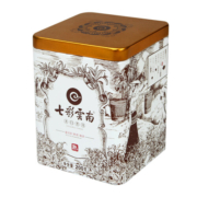 七彩云南 庆沣祥 普洱茶 熟茶 名门普洱 普洱散茶 铁罐装 200克