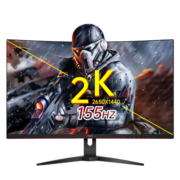 AOC CQ32G2E 32英寸2K高清电竞曲面显示器超弯曲率1MS响应台式电脑游戏低蓝光液晶显示屏 CQ32G2E(2K 155HZ 1500R曲率)