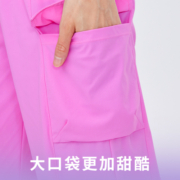 JSC高腰运动休闲裤轻薄干爽宽松遮肉两穿束脚带口袋中性工装裤女
