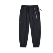 太平鸟 黑色大口袋工装裤男 S-XL