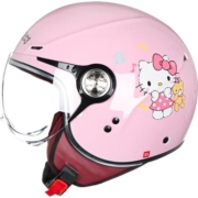 AVA摩托车半盔夏季女HelloKitty可爱头盔儿童盔电动车安全帽四季