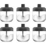 京喜特价：乐唯诗 玻璃调味罐调料瓶  纳户黑260ml*6