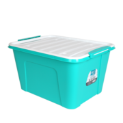 茶花（CHAHUA）茶花大号收纳箱58L*3个装塑料整理箱有盖置物储物箱 58L 绿色3个装