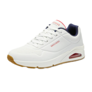 Skechers斯凯奇UNO气垫泡泡鞋 男子简约复古跑鞋透气运动鞋52458 WNVR白色/海军蓝/红色(男款） 41