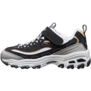 Skechers斯凯奇童鞋女童运动鞋熊猫鞋男童老爹鞋魔术贴大童休闲鞋996212L 黑色/白色/BKW(常规款) 36