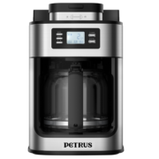柏翠（petrus） 咖啡机家用全自动美式磨豆粉两用咖啡豆研磨办公室保温咖啡壶大容量 PE3200 银色