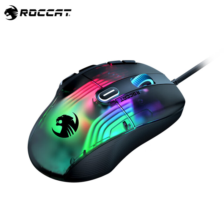 ROCCAT冰豹魔幻豹KONE XP游戏鼠标 有线鼠标 电竞鼠标 RGB半透光灯效 19000DPI 曜石黑