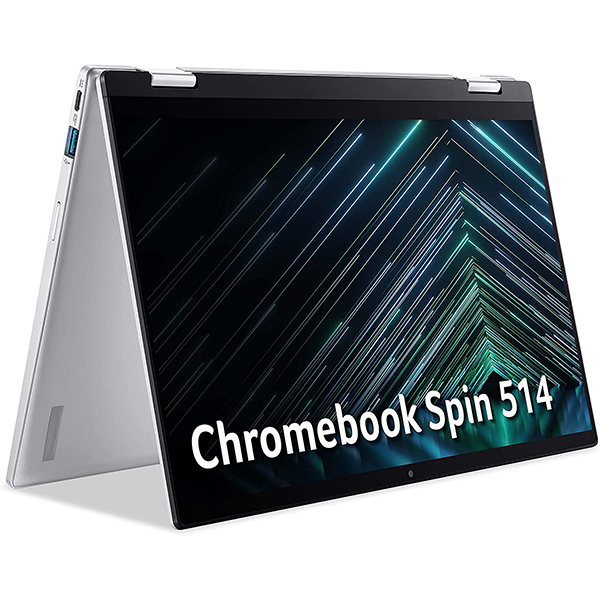 宏碁 Chromebook Spin 514 CP514-2H - (英特尔酷睿 i3-1110G4,8GB,128GB 固态硬盘,14 英寸全高清触摸屏显示屏,Google Chrome 操作系统,银色)