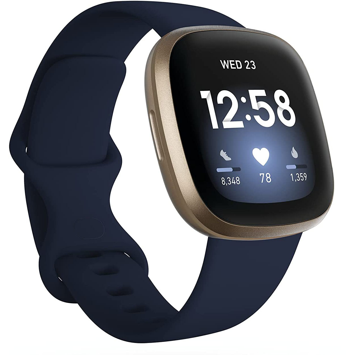Fitbit Versa 3 by Google - 女士/男士智能手表 - 带集成 GPS、20 种训练模式、活跃区间分钟数和睡眠分析的健身追踪器 - 与 Android / iOS 兼容的健身手表