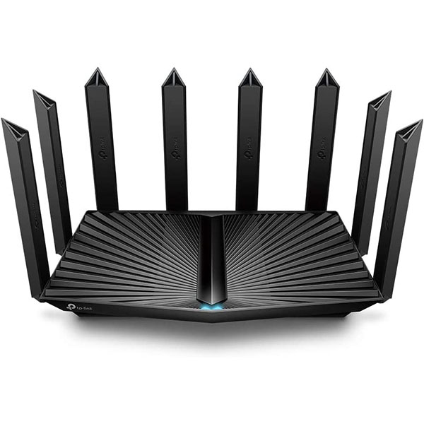 TP-Link Archer AX90 Wi-Fi 6 千兆位三频无线路由器(4804 Mbps +1201 Mbps 5 GHz,574 Mbps 2.4 GHz,3 个千兆局域网端口,1×2.5 Gb/秒,HomeShield,OneMesh,Tether App)黑色