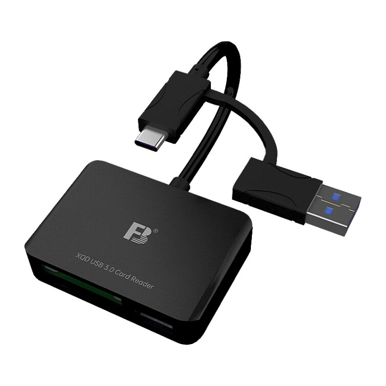 FB 沣标 微单反相机/无人机/行车记录仪XQD TF SD存储卡USB3.0拓展接口多功能五口合一高速Type-C读卡器