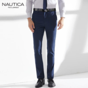 NAUTICA TAILORED薄款男士西裤弹力商务日常通勤柔软顺滑四季款裤子 519藏青薄款 32