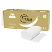 PLUS会员：洁云（Hygienix)卷纸绒触感4层100克卫生纸-10卷装新升级