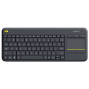 PLUS会员：logitech 罗技 K400 Plus 无线触控键盘 黑色 无光