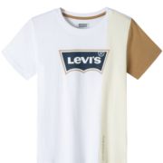 Levi's 李维斯童装男童短袖T恤夏季儿童纯棉舒适亲肤透气针织休闲上衣 奶白（E916） 150/72(M)