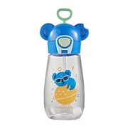 富光 儿童夏季吸管杯 蓝色600ml【背带杯套+便携提环】