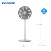 大宇（DAEWOO） 【超舒适】电风扇风扇落地扇台地扇家用智能直流变频空气循环扇温控低噪节能电扇 F3pro-灰