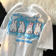 韩版宽松bf慵懒风卡通印花短袖T恤女ins潮牌休闲显白夏季上衣