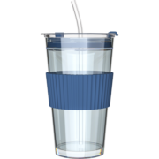 乐唯诗（NERVISHI） 玻璃杯吸管电镀杯玻璃水杯女杯子带盖杯牛奶杯咖啡杯 电镀蓝【吸管杯450ml】