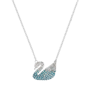 施华洛世奇（SWAROVSKI） 蓝天鹅项链 耳环 渐变蓝色  生日礼物 520礼物送女友 大号 5512095