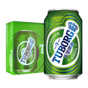 概率券：TUBORG 乐堡啤酒 乐堡（Tuborg）啤酒 丹麦淡味型啤酒 精选麦芽 330ml*24罐 整箱装
