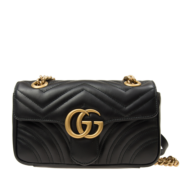 古驰（GUCCI）女包 黑色皮革绗缝迷你单肩斜挎包 446744 DTDIT 1000
