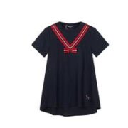 HAZZYS 哈吉斯 儿童短袖T恤裙 藏蓝