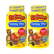 概率券、PLUS会员：L'il Critters 丽贵 小熊糖lilcritters 复合维生素补锌190粒*2瓶
