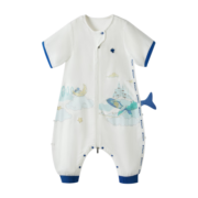 bc babycare太空舱恒温分腿睡袋新生婴儿纱布防踢被四季通用宝宝儿童 凯斯利飞鲸-夏季2层(26~30℃) 90cm（推荐身高：85-95cm）