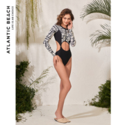 【先加购享赠品】atlanticbeach23'S 长袖防晒时尚泳衣女性感显瘦