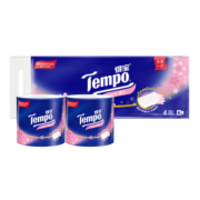 得宝（TEMPO）卷纸樱花味 不易堵马桶 卫生纸 纸巾 有芯卷筒纸4层加厚160g*10卷
