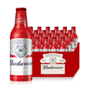 百威（BUDWEISER）玲珑铝罐 红色铝罐 百威啤酒经典铝瓶装 355ml*24罐×2件