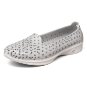 Skechers【预售】斯凯奇2023新款轻质一脚套懒人鞋休闲塑模鞋女士洞洞鞋 浅灰色/木炭色/LGCC 37