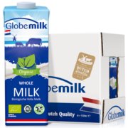 荷高（Globemilk）荷兰原装进口 3.7g优蛋白有机全脂纯牛奶 1L*6整箱装