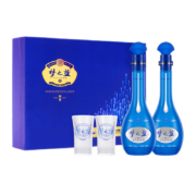 京东百亿补贴：洋河梦之蓝 M6 52度500ml*2瓶 礼盒装 蓝色经典 绵柔浓香型白酒（赠礼品袋）