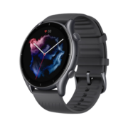 Amazfit 跃我 GTR 3 京致黑 【真皮表带】 50米防水 心率监测 智能运动手表 男女 华米科技出品